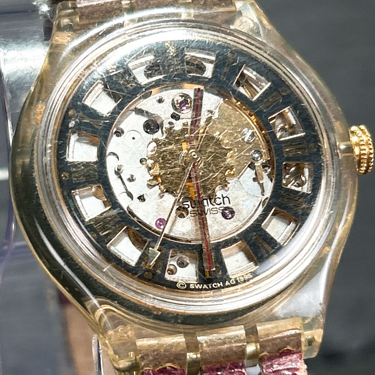 【希少】SWATCH 自動巻き オートマティック スケルトン 腕時計 3針 Yahoo!オークション -「スウォッチ スケルトン 腕時計