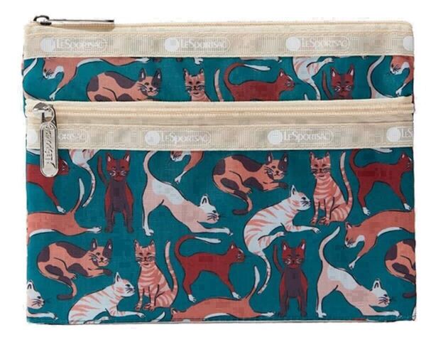 送料込★BAILA付録 【LeSportsac × 集英社 ちゃめっ気たっぷり猫柄ポーチ】バイラ2024年10月号 付録のみ匿名配送 レスポートサック ネコ