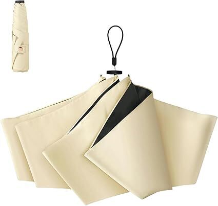 ライトイエロー 日傘 おりたたみ傘 軽量 UVカット100%完全遮光 遮熱 UPF50+ 紫外線遮蔽 熱中症対策 コンパクト 晴雨兼用 折り畳み傘