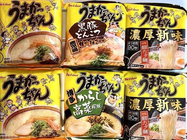うまかっちゃん 6食分 とんこつラーメン 九州ラーメン インスタントラーメン 詰め合わせ ラーメン食べ比べ 保存食品 非常食品