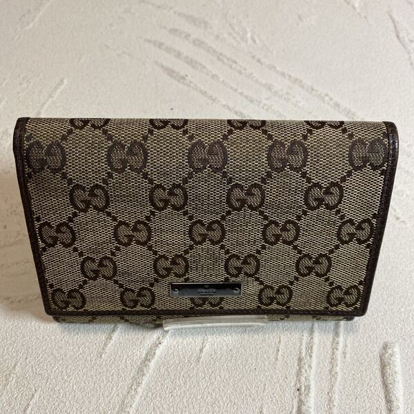 グッチ GUCCI GGキャンバス 二つ折り財布 キャンバス レザー154258 ウォレット
