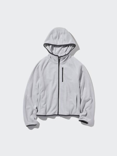 新品 ユニクロ ライトフリースフルジップパーカ(長袖) グレー M