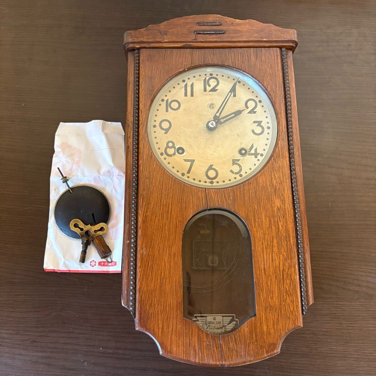 AICHI TOKEI 7 JEWEL 14DAYS 置き時計 贈答品 レトロ
