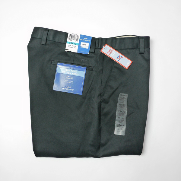 デッドストック 00s Levis Dockers 黒 リーバイス ドッカーズ ノータック チノパン コットン パンツ ブラック オールド ビンテージ 古着W36