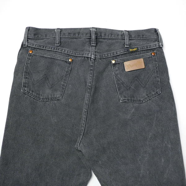 USA製 80s 90s Wrangler 13MWZ ビンテージ ラングラー 先染め ブラック デニム パンツ ジーンズ フェード ブラック グレー 墨黒 古着 W36