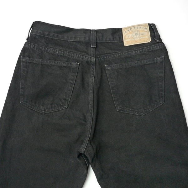 USA製 90s GAP DENIM EASY FIT ビンテージ オールド ギャップ ブラック デニム パンツ ジーンズ フェード 黒 アメリカ製 古着 W31 L34