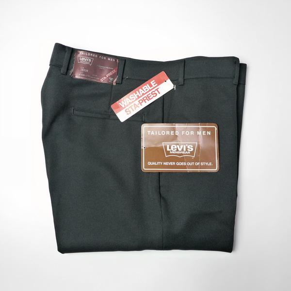 デッドストック 黒 70s 80s Levis ビンテージ レア リーバイス アクション スラックス パンツ スタプレ ブラック アメリカ製 USA製 W38 L30