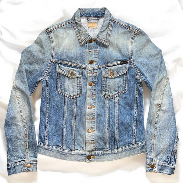 美品 ヌーディージーンズ ビリー デニムジャケット チュニジア製 Nudie Jeans Billy Dark Authentic ジージャン Gジャン 1007085 used加工