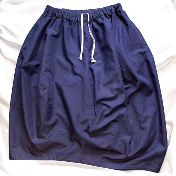 希少 美品 コムコム コムデギャルソン かぼちゃ スカートパンツ NAVY アシンメトリー comme des garons garcons バルーン 変形 GQ-P016