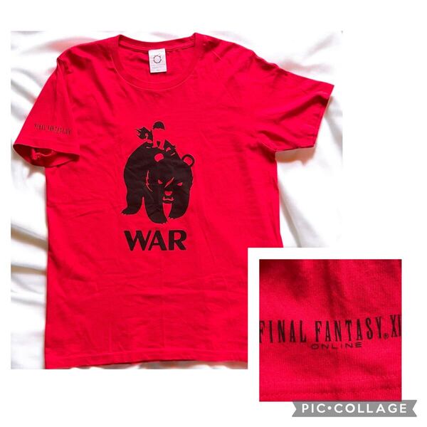 美品 FFXIV War 公式 Tシャツ ファイナルファンタジー14 スクエニ Final Fantasy XIV 蒼天のイシュガルド スクウェアエニックス レッド RED