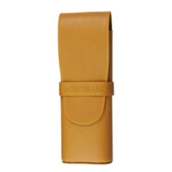 美品 モンブラン カーフレザー ペンポーチ 筆箱 ナチュラル イエローベージュ BEIGE ペンケース MONTBLANC 9539 Pen Pouch Sliding Natural