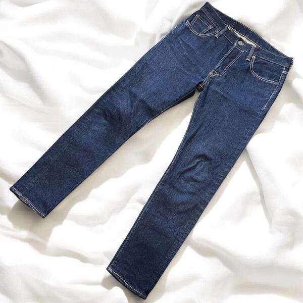 美品 リーバイス 501S デニムパンツ 34268 インディゴブルー 革パッチ 濃紺 Levi's ジーンズ PC9-34268-0001 スキニー ストレッチ リジット
