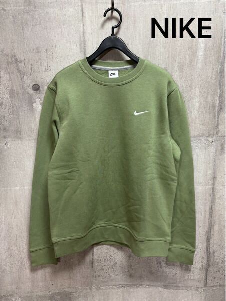 未使用 正規店 NIKE メンズ 2XLサイズ スウォッシユ 裏地起毛フリース クルーネックトレーナー スウェット 刺繍ロゴ