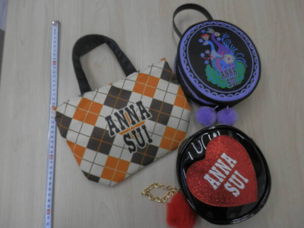 ANNA SUI アナスイ ポーチ 化粧ポーチ ミニポーチ トートバッグ 3個セット バッグ 【A6】