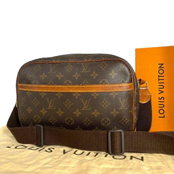 正規品☆ルイヴィトン LOUIS VUITTON リポーターPM モノグラム ショルダーバッグ ブラウン 茶 クロスボディ ななめ掛け