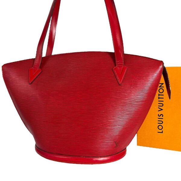 【鑑定済】ルイヴィトン LOUIS VUITTON エピ サンジャック トートバッグ ハンドバッグ ショルダーバッグ カスティリアン レッド