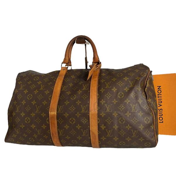 【美品】ルイヴィトン LOUIS VUITTON モノグラム キーポル50 ボストンバッグ ブラウン 茶