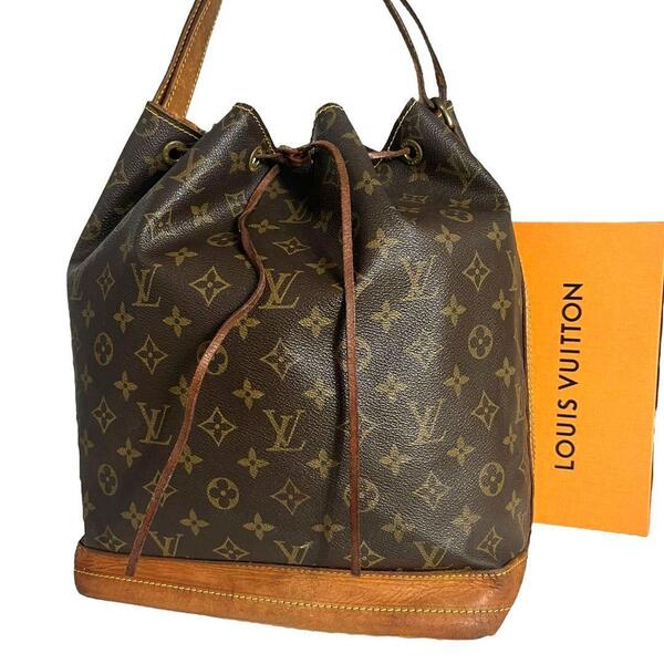 【訳あり☆鑑定済】ルイヴィトン LOUIS VUITTON モノグラム ノエ ショルダーバッグ ハンドバッグ ブラウン 茶 巾着