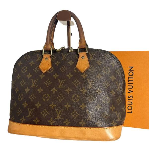 【美品】ルイヴィトン LOUIS VUITTON アルマPM ハンドバッグ モノグラム ブラウン 茶 鑑定済 正規品 レディース