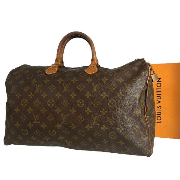 鑑定済☆ルイヴィトン LOUIS VUITTON スピーディ35 ハンドバッグ ボストンバッグ モノグラム ブラウン 茶 正規品 美品 レディース
