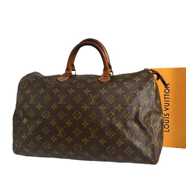鑑定済☆ルイヴィトン LOUIS VUITTON モノグラム スピーディ30 ハンドバッグ ボストンバッグ ブラウン 茶 正規品