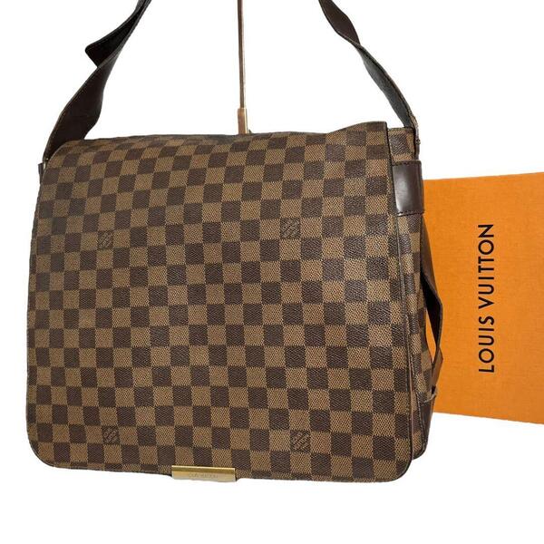 【鑑定済】ルイヴィトン LOUIS VUITTON ダミエ バスティーユ ショルダーバッグ 茶 クロスボディ ブラウン