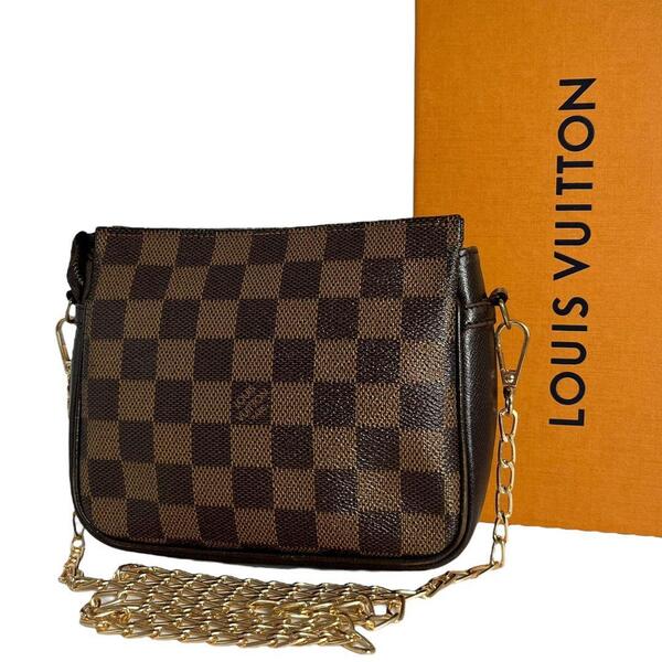 【鑑定済】ルイヴィトン LOUIS VUITTON ダミエ トゥルース メイクアップ アクセサリー ポーチ クロスボディ ポーチ ショルダーバッグ