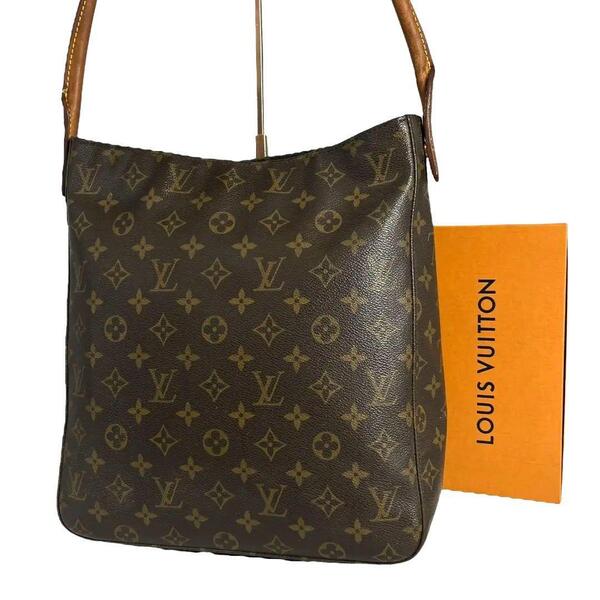 鑑定済☆ルイヴィトン LOUIS VUITTON モノグラム ルーピングGM ショルダーバッグ トートバッグ ハンドバッグ ブラウン 茶色