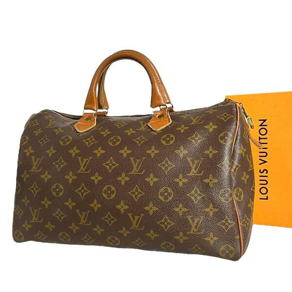 正規品☆ルイヴィトン LOUIS VUITTON スピーディ35 USA ハンドバッグ ボストンバッグ モノグラム ブラウン 茶