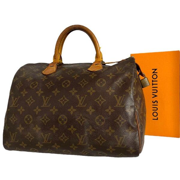 【鑑定済】ルイヴィトン LOUIS VUITTON モノグラム スピーディ30 ハンドバッグ ボストンバッグ ブラウン 茶 正規品