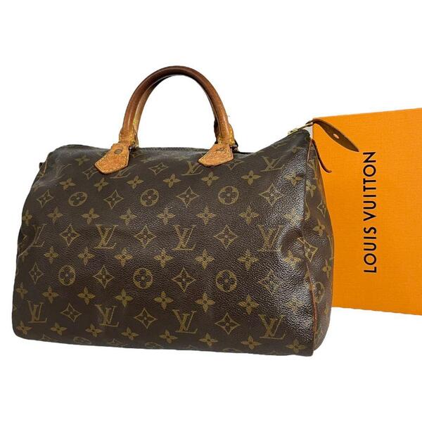 鑑定済 ルイヴィトン LOUIS VUITTON モノグラム スピーディ30 ハンドバッグ ボストンバッグ ブラウン 茶色 正規品