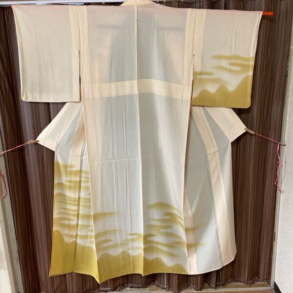 A 付下げ(夏用) 絽 正絹 肌色 着物 和物 和服 和装 和風 一つ紋