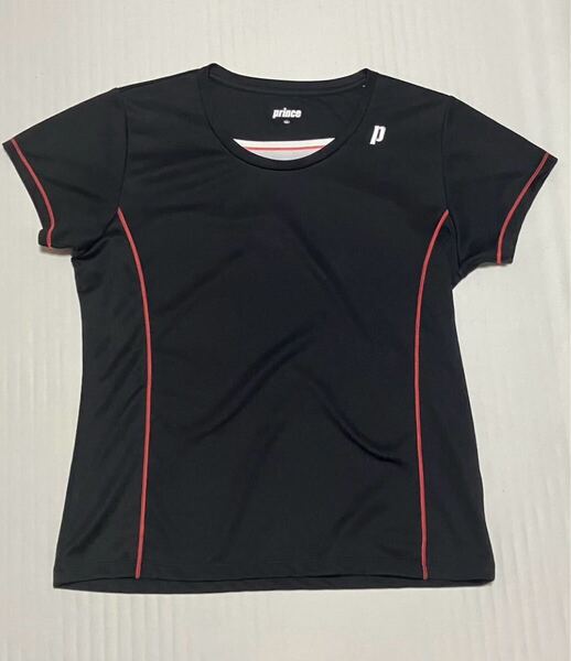 プリンス 半袖Tシャツ 黒 レディースLLサイズ テニス バドミントン WL6916M