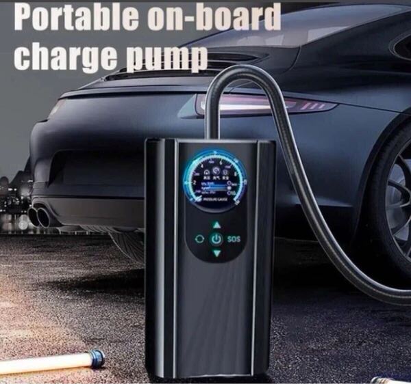 送料無料★新品 電動 空気入れ 便利 自転車 自動車 ボール 浮き輪 エアポンプ シガーソケット 強力モーター 圧力計 携帯