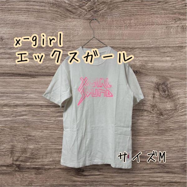 x-girl エックスガールサウンド ペイントロゴ 半袖Tシャツ サイズ2