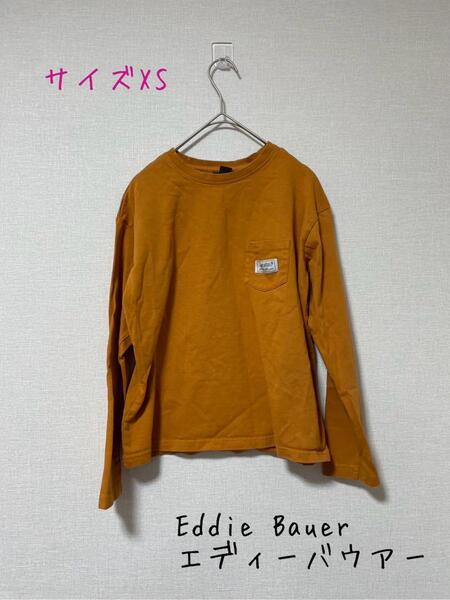 Eddie Bauer エディーバウアー マスタード 長袖胸ポケットTシャツXS