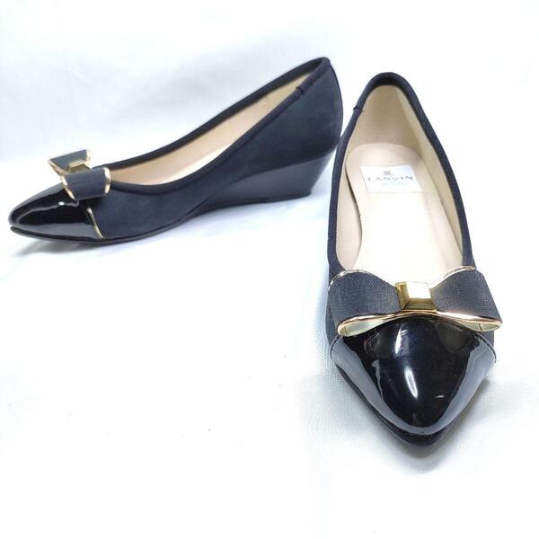 LANVIN en Bleu ランバン 22cm リボンモチーフ レインパンプス