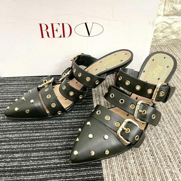 美品 RED VALENTINO レッドヴァレンティノ ベルト サンダル レザー