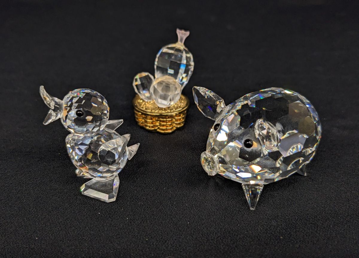 廃盤レア スワロフスキー ベア アヒル 散歩 置物 廃盤レア スワロフスキー ベア アヒル 散歩 置物
