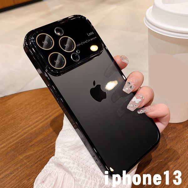 iphone13ケース カーバー TPU 可愛い お洒落 指紋防止 軽量 耐衝撃 ブラック1