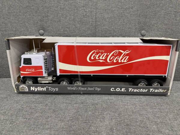 【デッドストック】ビンテージ1980年代 NYLINT GMCトレーラー スチール製 Coca-Cola コカコーラ