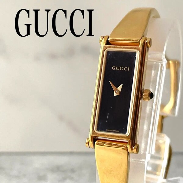 稼動品 GUCCI グッチ 1500L レクタンギュラー ゴールド 腕時計