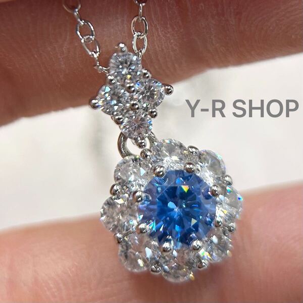 タンザナイトとホワイトトパーズのお花デザインペンダント★レディースネックレスシルバーアクセサリーカラーストーン 新品宝石Y-RSHOP卸売