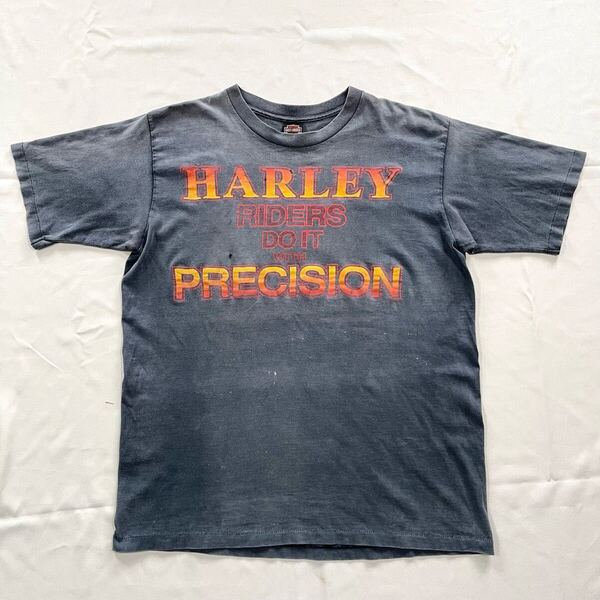 【鬼フェード】 L 90s Harley Davidson Vintage Tee USA製 ハーレー Tシャツ ヴィンテージ アメリカ製 ボロの美学 イーグル ハーレーT 墨黒