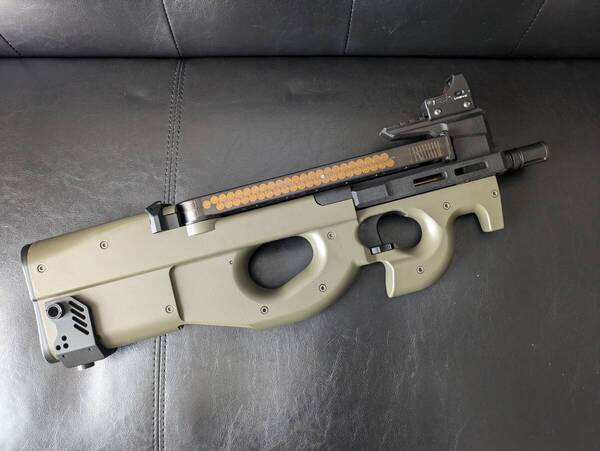 電動 P90 ライラクスステルスアッパーレシーバーカスタム FET組込み済 初速約91m/s 0.2g