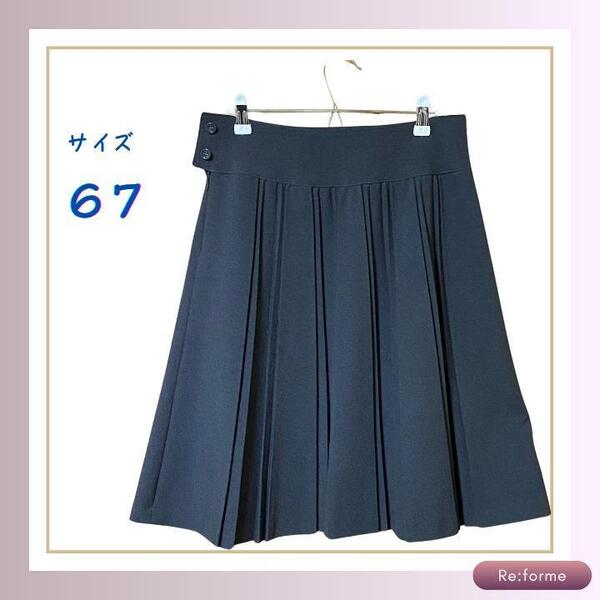 ★美品 【ノーブランド】 プリーツスカート ミニ グレー 春 秋 折 ひざ丈