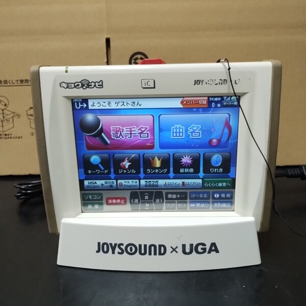 SFZ58 ジョイサウンド BMB JOYSOUND×UGA キョクナビ 充電器 セット JR-300 JR-300BC 中古 点検動作品 UGA-N10設定 タッチパネルにキズ有