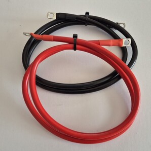 1m KIV赤黒2本 14SQ 6AWG バッテリーケーブル 8㎜端子接続防水加工済み (600 V 115A)管理番号758