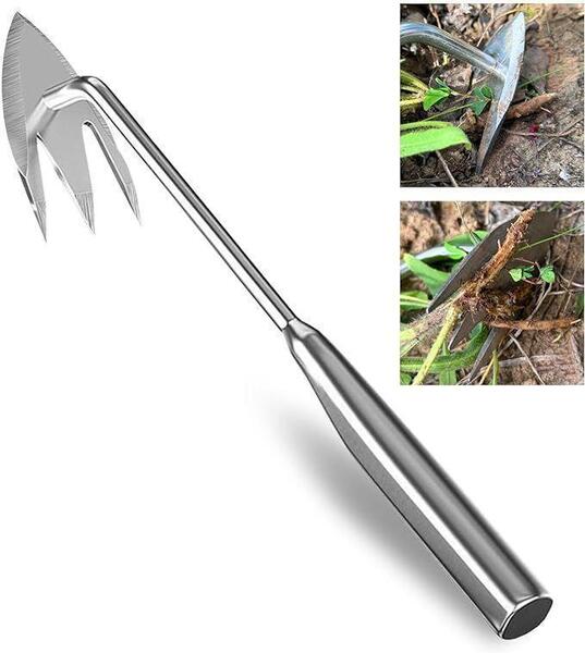 【新品】草取り道具 ステン 3枚刃 草抜き 雑草取り 草取り機 草刈機 雑草