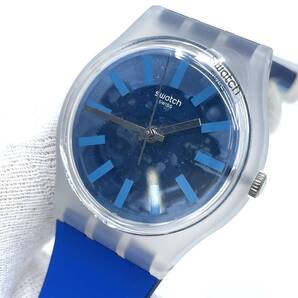 【電池切れ/未使用保管品】Swatch スウォッチ クォーツ 腕時計 青文字盤 3針 両スケ ラバー 東京オリンピック2020 TOKYO 2020 Blue GZ708